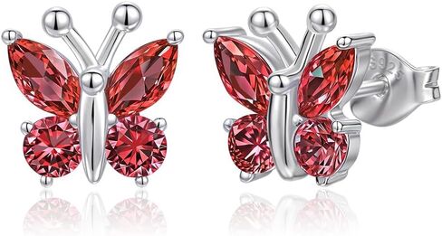 Butterfly Earrings for Women: 925 Sterling Silver Birthstone Earrings Stud Dainty Cute Stuff Jewelry Gifts for Daughter Friend Birthday Graduation Christmas Prom in Saudi Arabia