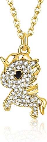 Tokidoki Unicorno 14K مطلية بالذهب قلادة سوار حلق مجوهرات مرخصة رسميًا إكسسوارات عصرية مكعب زركونيا قلادة سوار حلق هدية للنساء in Kuwait