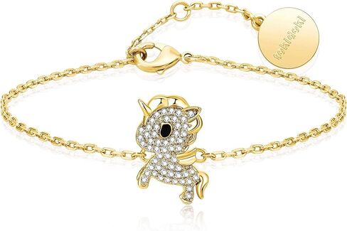 Tokidoki Unicorno 14K مطلية بالذهب قلادة سوار حلق مجوهرات مرخصة رسميًا إكسسوارات عصرية مكعب زركونيا قلادة سوار حلق هدية للنساء in Kuwait