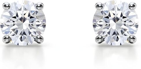 أقراط مرصعة بالألماس من Caratize Lab 0.50–2.00 قيراط | قام مختبر Round Cut بإنشاء ترصيع الماس سوليتير | أقراط من الذهب الصلب عيار 14 قيراط معتمدة من IGI للنساء in Kuwait