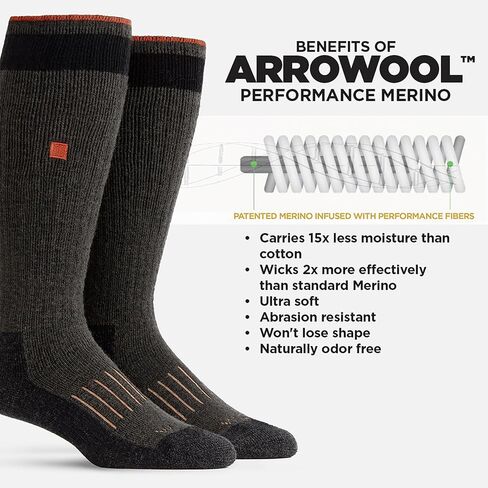 WORN Performance Merino Hunting Socks, Over-the-Calf, Full-Cushion, Sweat-Wicking, Thermal Warmth for Cold, Men & Women in Saudi Arabia