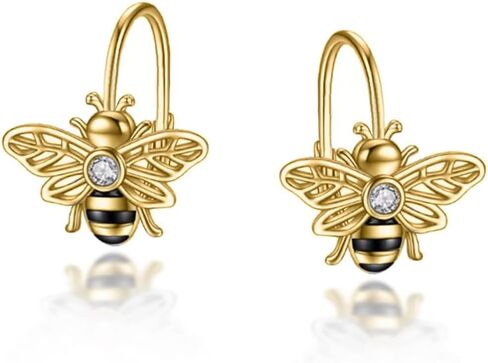 Lovely Bee Hoop Earrings for Women Charming Exquisite Jewelry for Party in Saudi Arabia