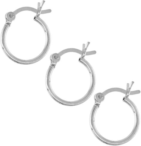 Tiny 1mm Tube Sterling Silver 12mm-30mm Hoop Earrings Women and Men Click Top 1/2-1 1/4 inch Round in Saudi Arabia