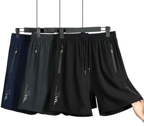 Men's Athletic Casual Running Fitness Shorts Relaxed Fit Quick-Dry Fabric Moisture-Wicking Material Workout Training Shorts in Saudi Arabia