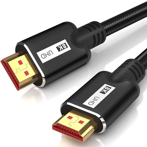 8K HDMI Cable 10FT 4Pack, High Speed 48Gbps HD Shielded Cord, Supports 8K@60Hz, 4K@120Hz in-Wall CL3 Rated HDMI 2.1 Cord, Compatible with Roku TV/Laptop/PC/HDTV and More in Kuwait