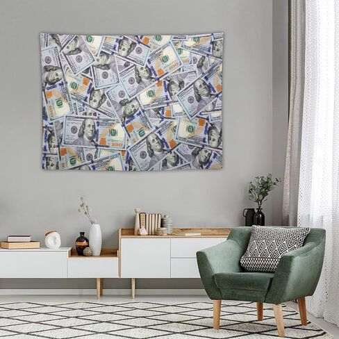 ZhiRain Money Dollar Tapestry Wall Hanging 100 Dollar Bill United States Vintage Hundred Dollar Tapestries Home Decor for Living Room Bedroom Apartment Farmhouse Dorm 30"x40" in Saudi Arabia