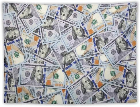 ZhiRain Money Dollar Tapestry Wall Hanging 100 Dollar Bill United States Vintage Hundred Dollar Tapestries Home Decor for Living Room Bedroom Apartment Farmhouse Dorm 30"x40" in Saudi Arabia