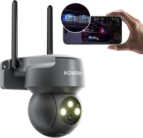 3MP Security Cameras Wireless Outdoor, Solar Camera Wireless with 360° View for Home Surveillance, WiFi Camera with Spotlights, AI Detection, Color Night Vision, Siren Alarm,IP65,Q3 Pro Grey in Saudi Arabia