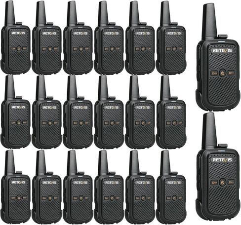 Retevis RT19 Walkie-Talkies 20 Pack,Portable FRS Two Way Radios,Small,Mini,Metal Clip,USB Rechargeable Walkie Talkies for Adults School Church Healthcare in Saudi Arabia