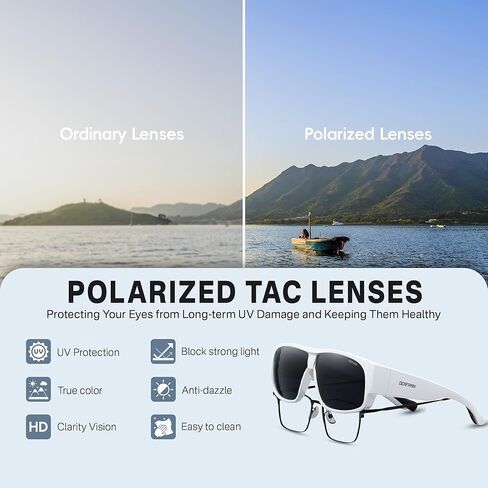 نظارات شمسية مستقطبة من DEAFRAIN تناسب النظارات للرجال والنساء، حماية من الأشعة فوق البنفسجية للقيادة مع ارتداء النظارات الطبية in Kuwait