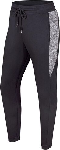 Women’s Plus Size Color Block Active Pants High Waist Stretch Workout Joggers with Zipper Pockets for Training Lounging in Saudi Arabia