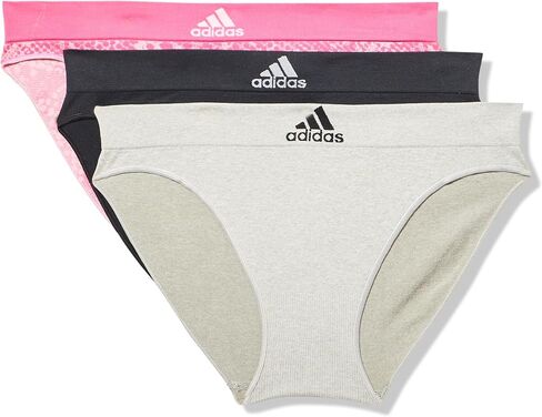 ملابس داخلية بكيني بدون خياطة للنساء من adidas، مقاس كبير، جاكار ثعبان وردي/رمادي/أسود، مقاس كبير in Kuwait