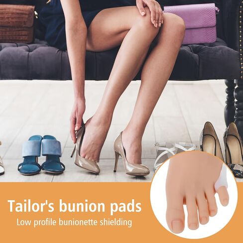 COMNICO Tailor's Bunion Shield Spacers, 8PCS Bunion Cushion Protector Tailor's Bunion Corrector Pads Soft Gel Bunionette Pads with Spacer Pinky Toe Protector Fast Foot Pain Relief for Men & Women in Saudi Arabia