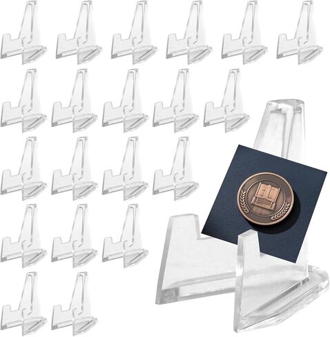 ZOCCVI 20 حامل عرض للبطاقات، حامل حامل أكريليك حامل حامل صغير، حامل بطاقات أسود صغير لعرض البطاقات الرياضية/الجامعات (2.09 بوصة) in Kuwait