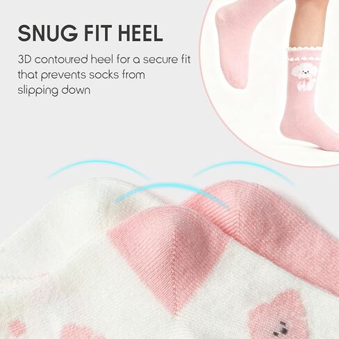 Balabala Ruffle Socks for Girls 3 Pack Animal Warm Cute Seamless Kids Socks for 3-11 Years Funny Fashion Comfort in Saudi Arabia