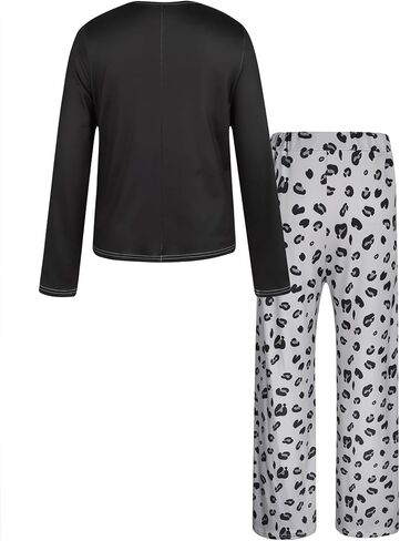 Women's Long-Sleeved Pajama Set, Round Neck, Soft Fabric, Elastic Waistband, Comfortable Women's Loungewear in Saudi Arabia