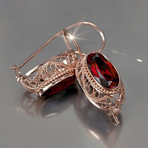 Vintage Hollow Big Oval CZ Drop Earrings for Women Party in Saudi Arabia