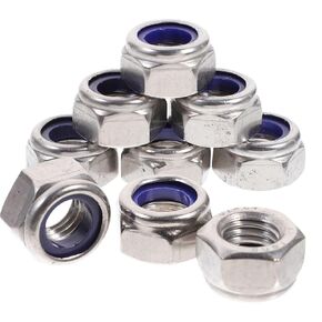 20Pcs M10-1.5 Nylon Insert Lock Nuts, Stainless Steel 304 (18-8) Lock Nuts with Nylon Insert，Nuts