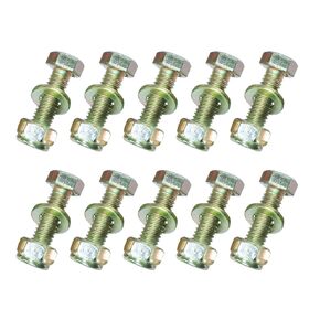 Metalsuberg M8 x 60mm Hex Head Bolt by Color Galvanization with Nylon Lock nut and Flat Washer Assortment Kit,Alloy Steel,Grade 8.8.(8pcs Pack)