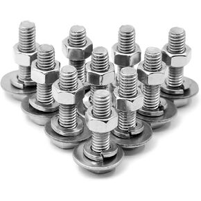 (10 مجموعات) 5/16-18x1/2 بوصة براغي سداسية من الفولاذ المقاوم للصدأ وصواميل غسالات مسطحة ومجموعات غسالات قفل، 304 فولاذ مقاوم للصدأ 18-8، قطر غسالات مسطحة 0.9 بوصة in Kuwait