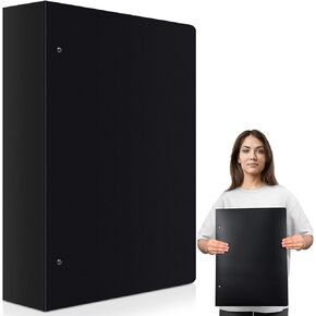 Resholder 11" x 17" Binder Poly Panel 3 Ring Binder Featuring 2" D Ring Black Fit 11" x 17" Paper Size for Store Artwork Poster Paper PP Material