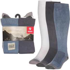 Wrangler Ryder Western Cowboy Boot Socks for Men - Over Calf, Cushioned Sole, Moisture-Wicking, Durable Design