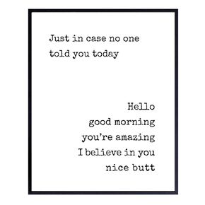 Women's Bathroom Decor 11x14 - positive Quotes Wall Art for Bathroom, Kitchen - Unique, Funny Housewarming Gift for Her, Wife - Motivational Bathroom Wall Decor - Funny Bathroom Poster - Unframed