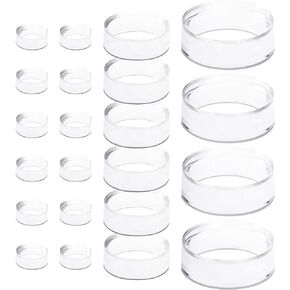 yeabwps 22 Pcs Acrylic Ring Display Stand Clear Spheres Holder for Golf Ball Tennis Marbles Collections Ball Baseball Eggs (Small, Medium, Large)