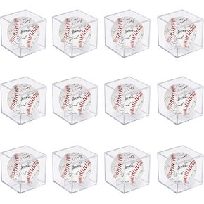 24 Pack Acrylic Baseball Display Case, Baseball Case for Display, UV Protected Baseball Display Cube, Autographed Baseball Clear Display Case - for Official Size Ball