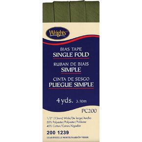 Wrights 117-200-1239 Single Fold Bias Tape, Leaf, 4-Yard