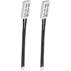 Rebower KSD9700 NC 110C Temperature Control Switch Thermostat Thermal Protector Switch - Normally Close/250V 5A/Plastic/2Pcs