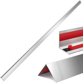 Gisafai 10 Pcs Self Adhesive Stainless Steel Corner Guards 1 x 1 x 36 Inch Wall Corner Protector Pack Metal Corner Trim with 90 Degree Angle for Wall Protection and Decoration Accessories