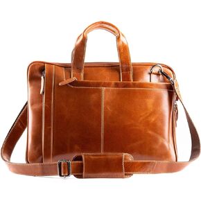 Liberty Leather 15.6" Genuine Leather Laptop Bag Briefcase Messenger bag for Men and Women Business Travel Satchel bag