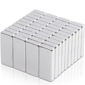 MAGXCENE 100pcs Small Rectangular Neodymium Magnet Heavy Duty for Crafts, Refrigerator, Cruise, Tool Storage, Industrial, 20x8x1.5mm