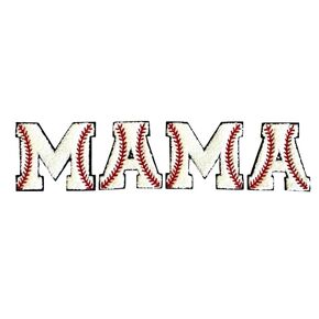 Mama Baseball Chenille Iron On Patch - Make Your Own Shirt
