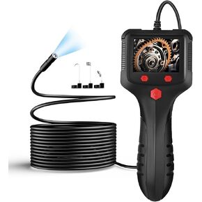Unngeigei Endoscope Camera with Light, IP67 Waterproof Borescope Camera with 2.4'' Screen, 16.5FT Semi-Rigid Cable, Borescope Accessories Hook/Magnet/Mirror, Pipe Drain Sewer Snake Inspection Camera in Kuwait
