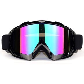 Motorcycle Goggles Dirt Bike Motocross ATV Goggles Off Road Goggles MX Anti UV Ski Fit Over Glasses Tear Off for Man Women Youth Adult Black