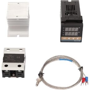 جهاز التحكم الرقمي في درجة الحرارة PID، مجموعة أدوات التحكم في درجة الحرارة مع وحدة حرارية K ومرحل الحالة الصلبة لسخان المزرعة، فرن طلاء المسحوق، 100-240 فولت (40 أمبير) in Kuwait