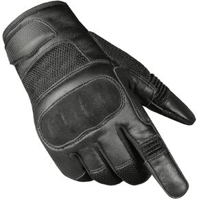 Jackets 4 Bikes Men's Motorcycle Tactical Premium Goat Leather & AirMesh Biker Gloves