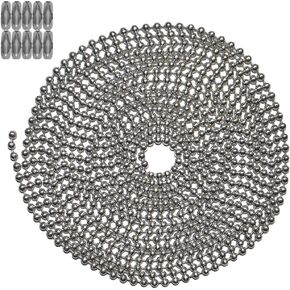 10 Foot Length Ball Chain, Number 3 Size, Aluminum, & 10 Matching Connectors in Saudi Arabia