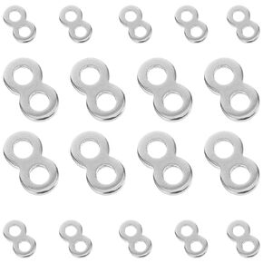 Mobestech 20pcs 8 Figure Fastener Stainless Steel Tabletop Fasteners Heavy Duty Hardware Desk Top Fastener Flat Table Connector Brackets for Home Cabinet Hardware Silver