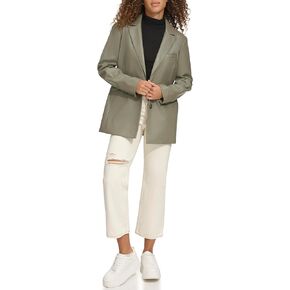Levi's Women's Faux Leather Single Breasted Blazer