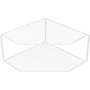 MAGICLULU 2-Tier Corner Storage Shelf, Plate Organizer for Cabinet Corner Stand Rack Countertop Shelf Storage for Dishes Plates Cabinet Pantry Kitchen Cosmetics Makeup Organization