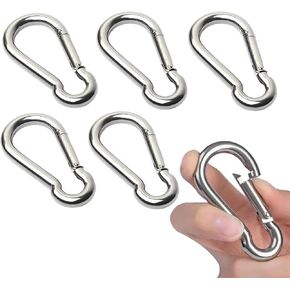 Senshuomy Stainless Steel Carabiner Spring Snap Hook - 304 Stainless Steel Heavy Duty Clips, Carabiner Outdoor, Spring Snap Hook