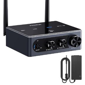 مضخم صوت PROZOR Hi-Fi 192 كيلو هرتز / 24 بت بلوتوث 5.2 يدعم الإدخال البصري AptX HD Acc 2 قناة مكبر صوت ستيريو DAC أمبير مع تحكم باس ثلاثي للسماعات السلبية 100 وات × 2