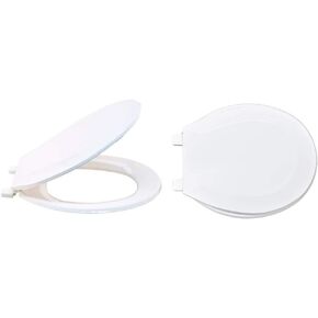 EZ-FLO 65901 Plastic Round Toilet Seat with Lid, White