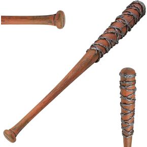 LALAPORT 36 Inch Walking Foam Bat with Barbed Wire for Replica, Costume, Cosplay, Halloween, LARP and Collection Brown