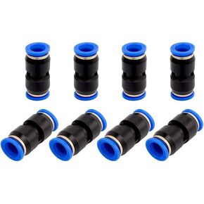 Push to Connect Fitting, Tube OD Pneumatic Quick Adapter Tubing Air Hose Line Pipe Fitting 8PCS (12mm or 1/2")