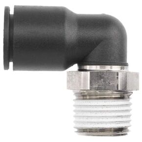 Brennan PCNY2501-08-06 PBT Push-to-Connect Tube Fitting, 90 Degree Elbow, 1/2" Tube OD x 3/8" NPT Male