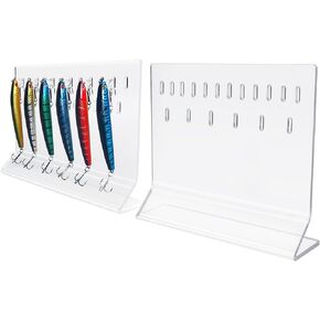 Acrylic Fishing Lure Display Stand,Clear Fishing Lure Display Stands,Fishing Lure Holder for Baits Lure Display,Fishing Lures Kit Set Storage Decoration for Fishing Store Bait and Accessories(2pcs）